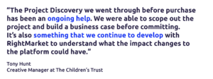 Testimonial quote about Project Discovery from The Children's Trust 
