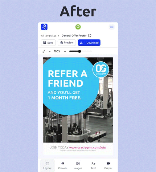 design page after